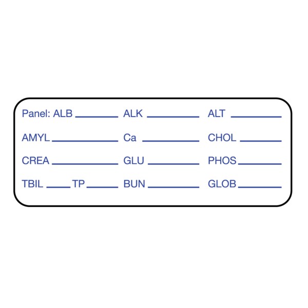 Nevs Label, Lab ALB_ ALK_ALT_ 7/8 x 1-5/8 White w/Black LW-0008 - main